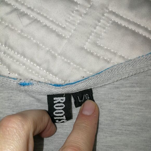 ROOTS ACTIVE Light Grey Athleisure Stretchy Long Sleeves Sweatshirt Size Large - Picture 10 of 14